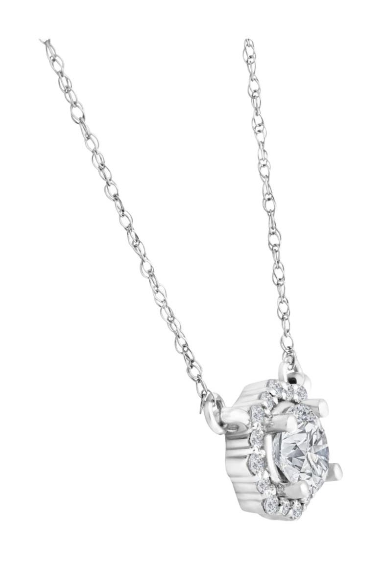 Bliss Diamond 5/8 Ct Halo Diamond Pendant 14k Gold Lab Grown Necklace 18", Alternate, color, 