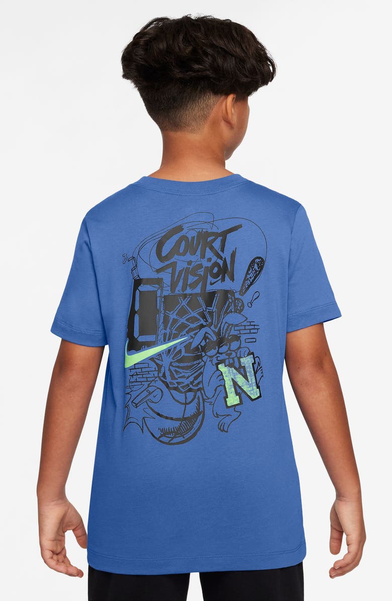 Nike Kids' Court Vision Graphic T-Shirt, Alternate, color, Comet Blue
