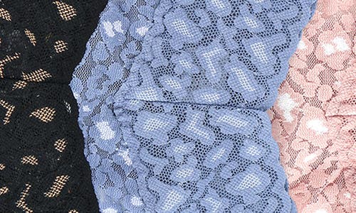 Hanky Panky Leopard Cross Dye Assorted 3-pack Low Rise Thongs In Blue