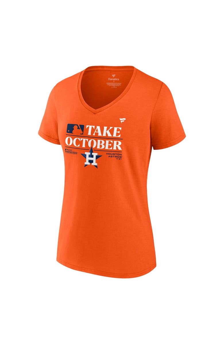 FANATICS Women's Fanatics Branded Orange Houston Astros 2023 Postseason Locker Room V-Neck T-Shirt, Alternate, color,