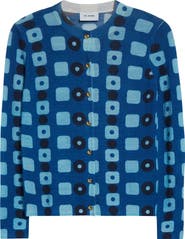 ST. JOHN Geo Print Wool Cardigan