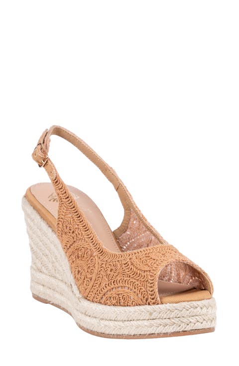 Bowery Lace Espadrille Wedge Slingback Sandal (Women)