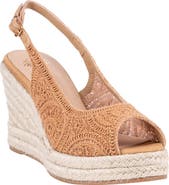 GOOD CHOICE NEW YORK Bowery Lace Espadrille Wedge Slingback Sandal
