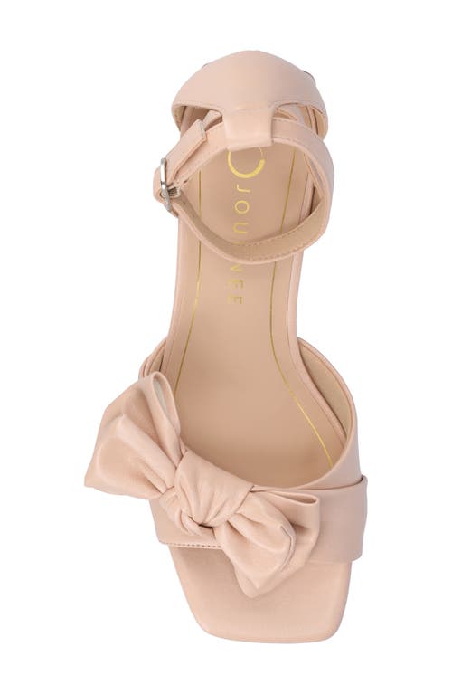 Shop Journee Collection Zevi Bow Block Heel Sandal In Blush Pu