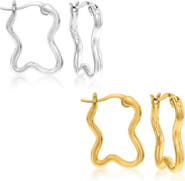 Donatello Gian 2pk Wave Hoop Earrings