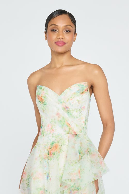 Theia Tanya Organza A-line Gown In Green