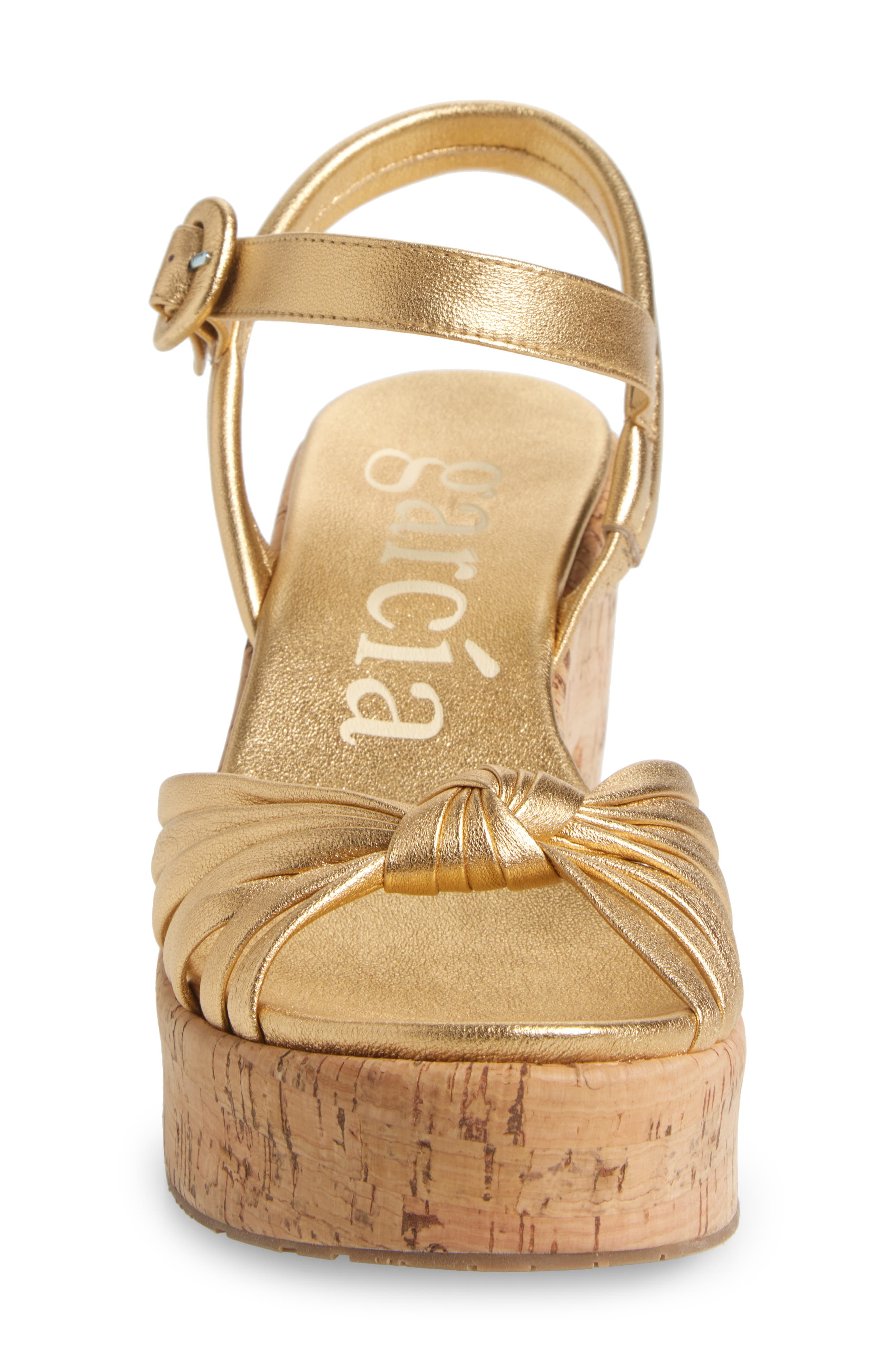 Digna Ankle Strap Platform Sandal, Alternate, color, GOLD NAPPA LAME