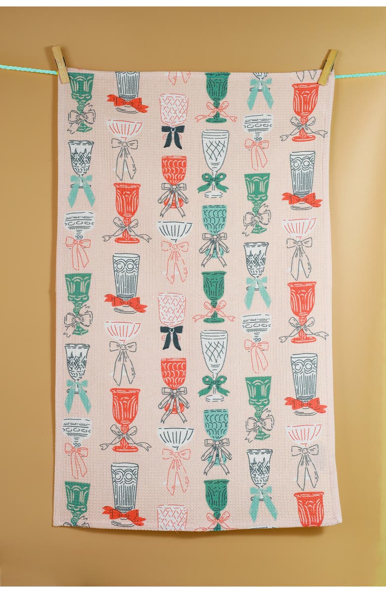 Tiramisu Merry & Bright Modern Holiday Kitchen Towels, Alternate, color, Blue