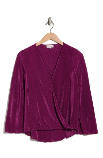 Chenault Long Sleeve Bodre Top In Purple