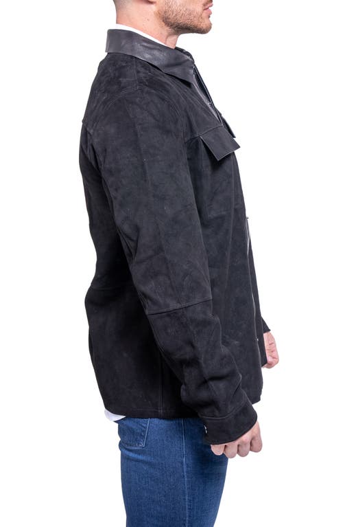 Maceoo Resistance1025 Suede Jacket In Black