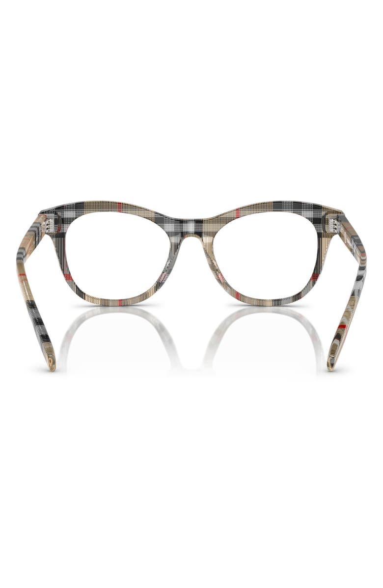 Burberry 46mm Cat Eye Optical Glasses, Alternate, color, Vintage Check / Demo Lens