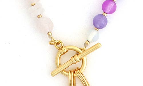 PANACEA PANACEA MULTISTONE BEADED CHARM NECKLACE