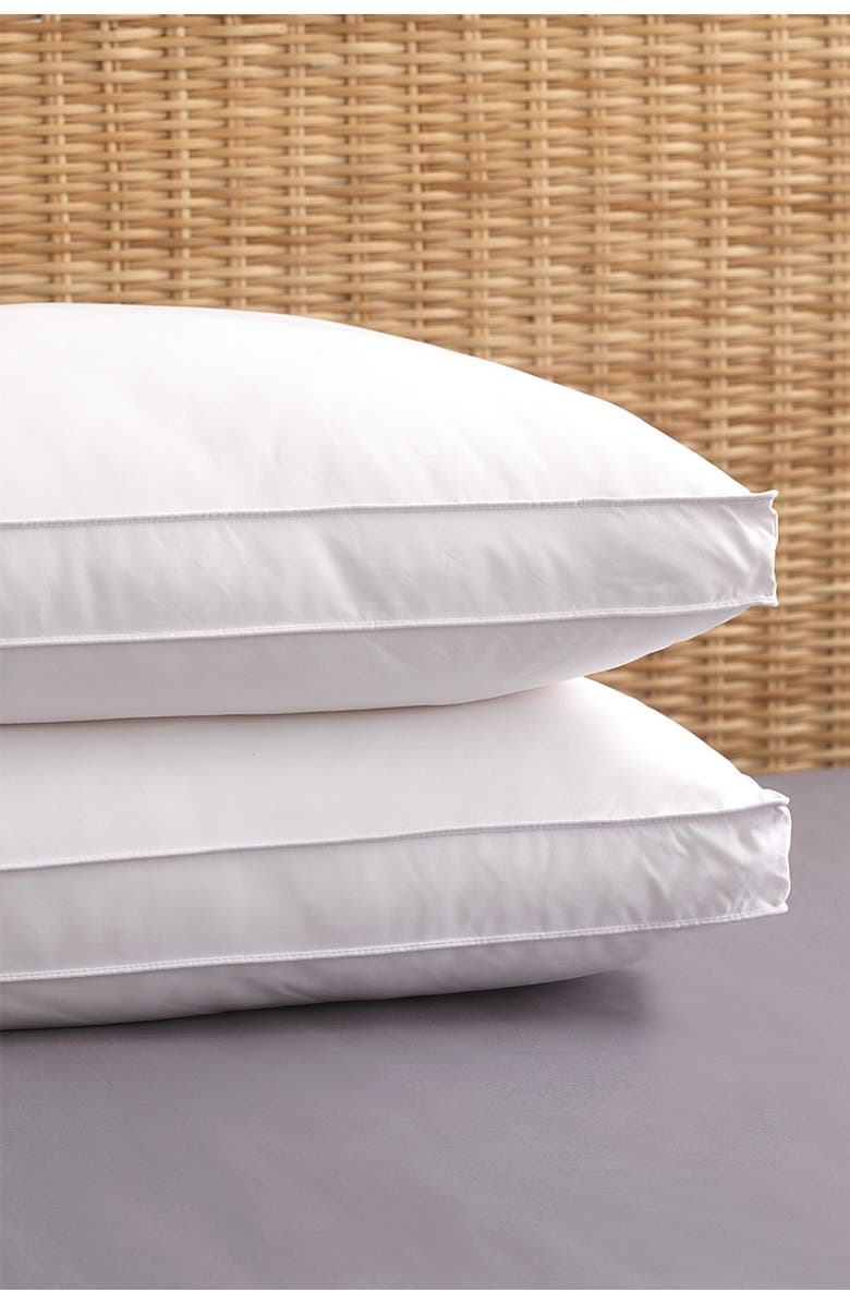Allied Home Pure Shield Queen Dust Mite/Bed Bug Resistant Gel Fiber Gusseted Pillow - Set of 2, Main, color, White