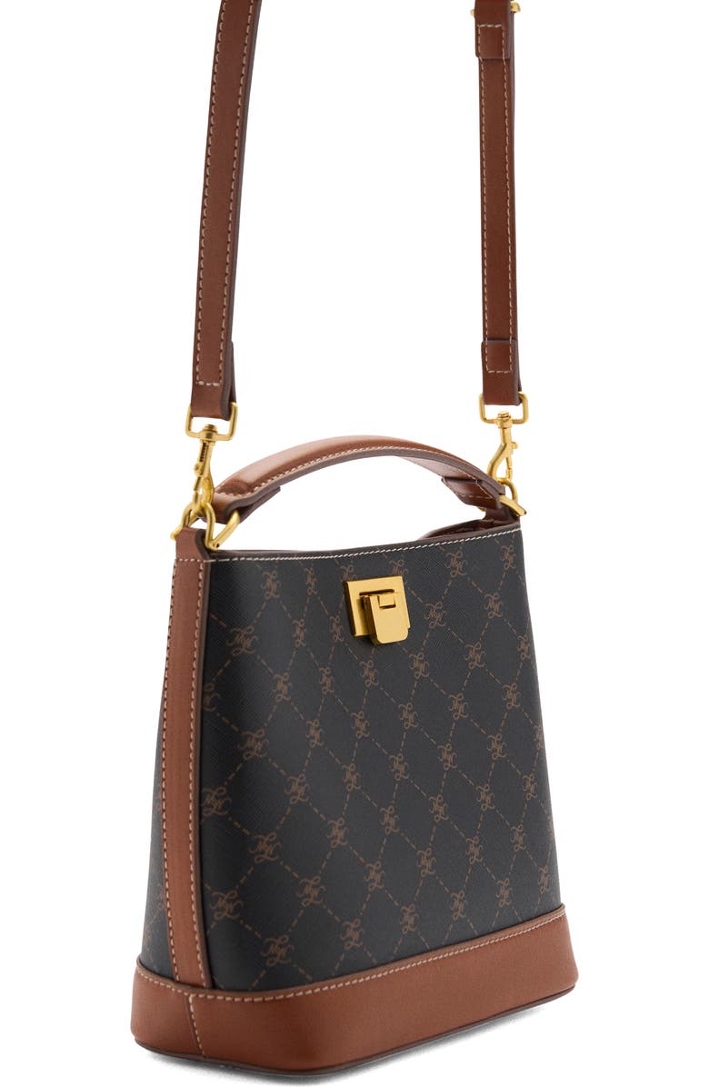 MANGO Mini Monogram Shopper Bag, Alternate, color,