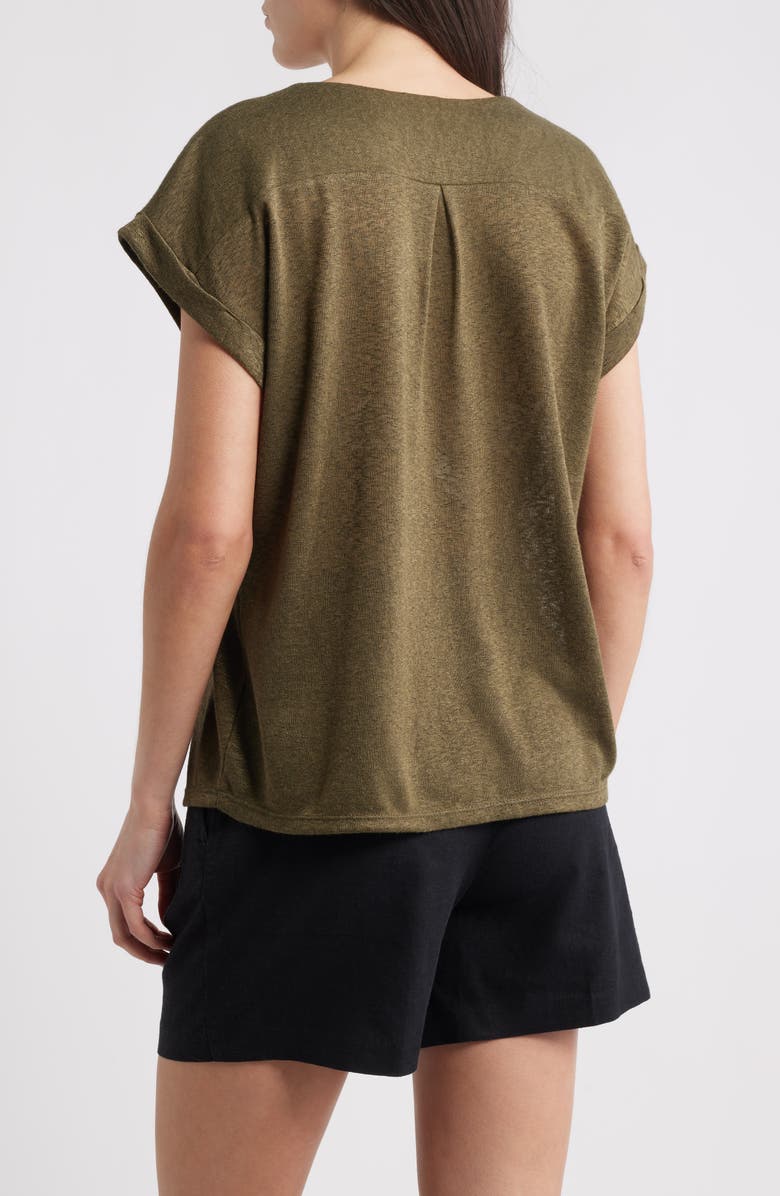 Bobeau Caty Pleat Front Knit Top, Alternate, color, Grape Leaf