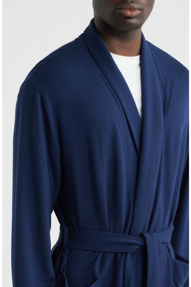 French Terry Robe, Alternate, color, NAVY PEACOAT