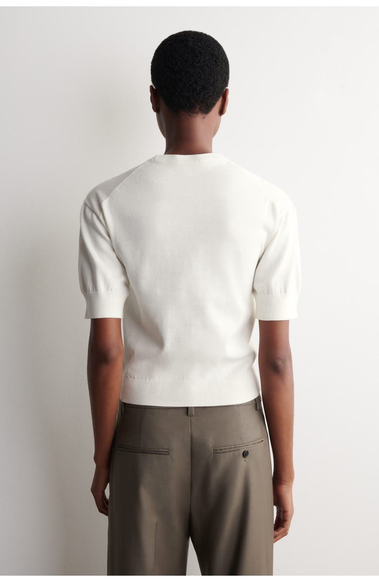 COS Knitted Cotton T-Shirt, Alternate, color, Off-White