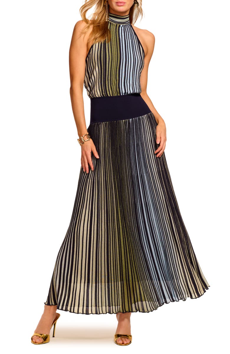 Ramy Brook Marina Pleated Halter Dress, Main, color, 