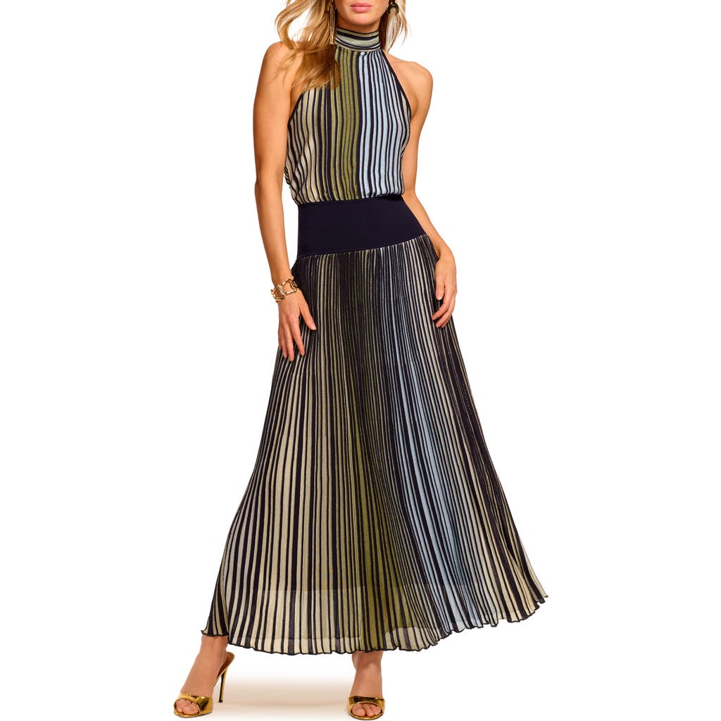 Ramy Brook Marina Ombre Knit Halter Maxi Dress In Multi