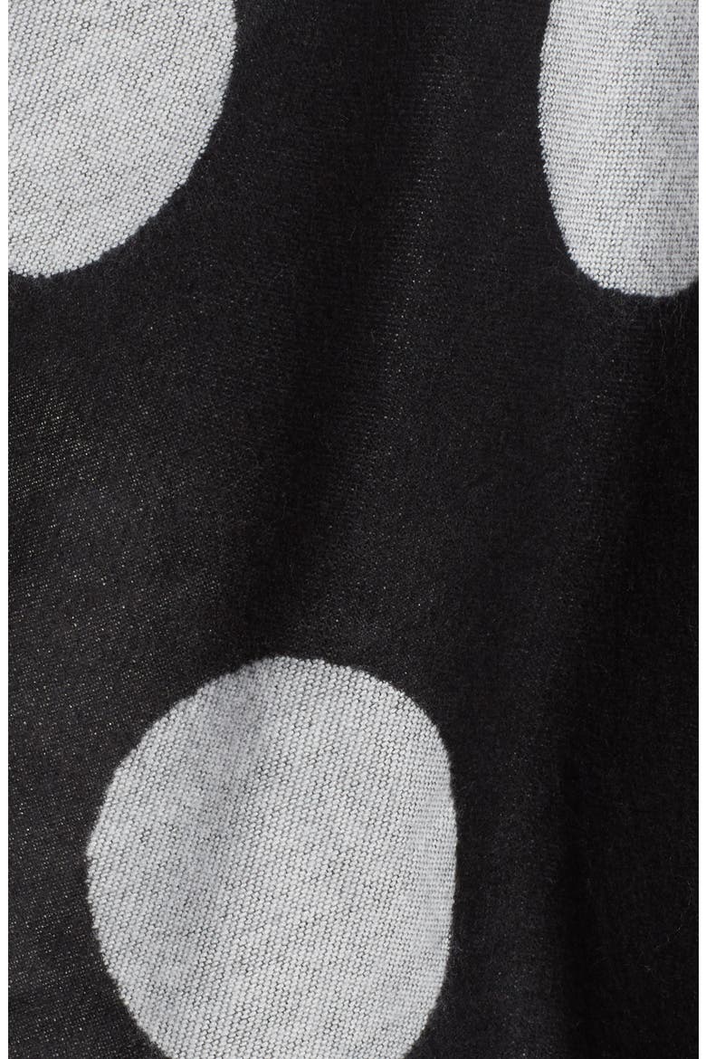 Polka Dot Ruana, Alternate, color, BLACK/ IVORY