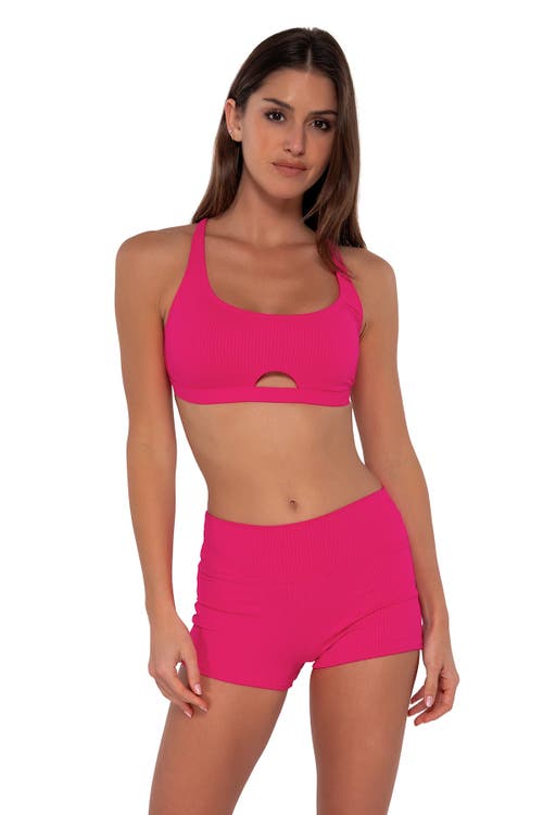 Sunsets Kinsley Swim Short In Begonia Sandbar Rib