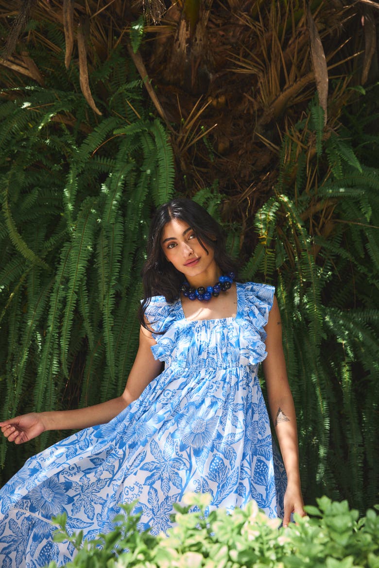 Floss Maxi Dress, Alternate, color, Blue Passionaria