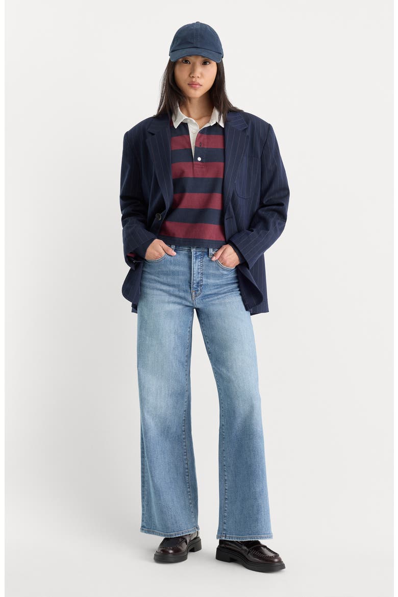 Good Waist High Waist Palazzo Ankle Wide Leg Jeans, Alternate, color, CEDARWICK