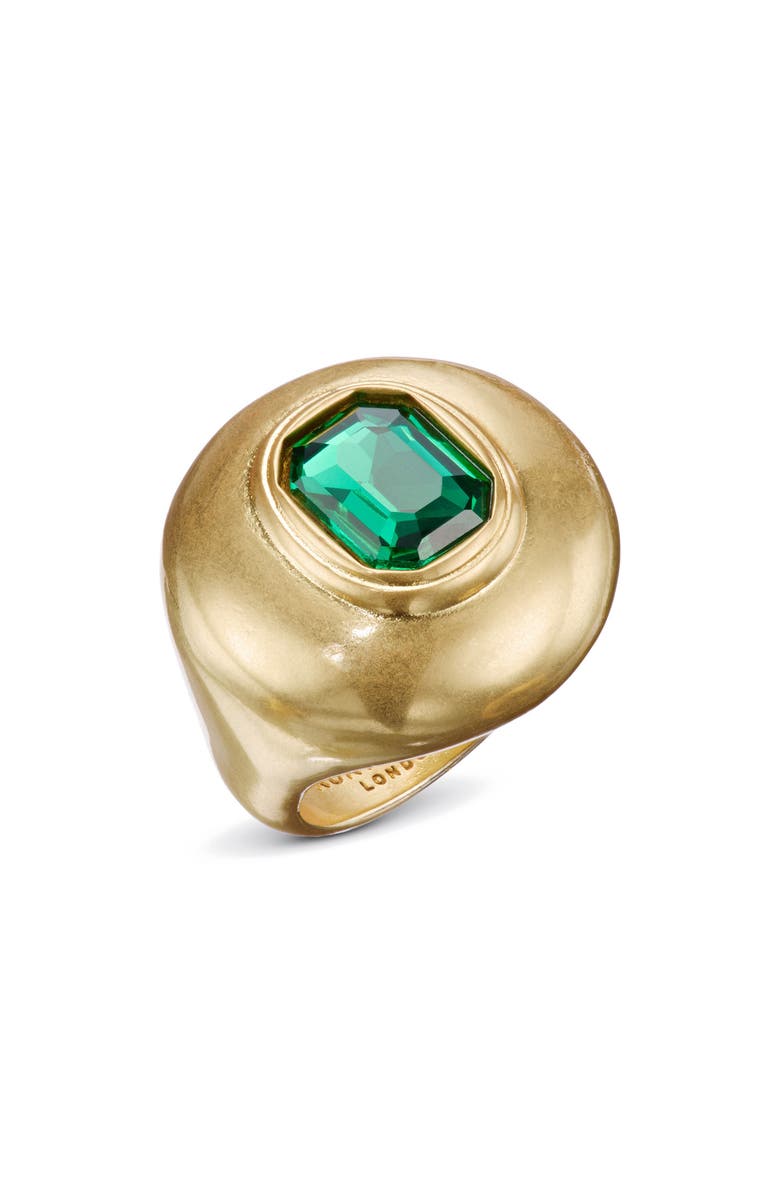Kurt Geiger London Crystal Button Cocktail Ring, Main, color, Green