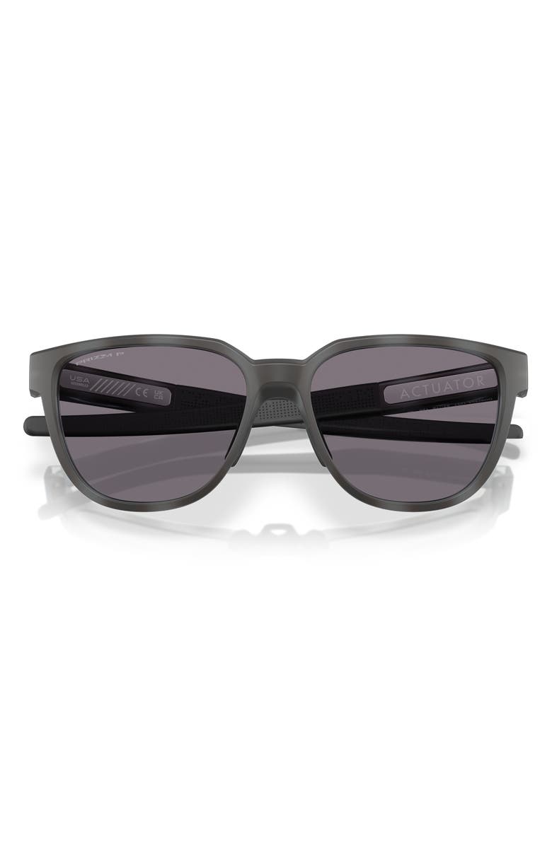 Oakley Actuator 57mm Polarized Prizm<sup>™</sup> Rectangular Sunglasses, Alternate, color, Dark Grey