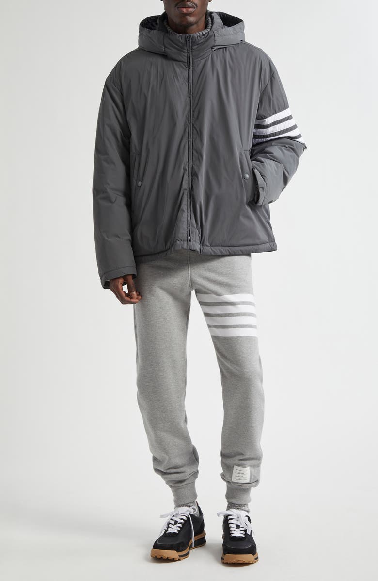 Thom Browne 4-Bar Down Hooded Jacket, Main, color, 