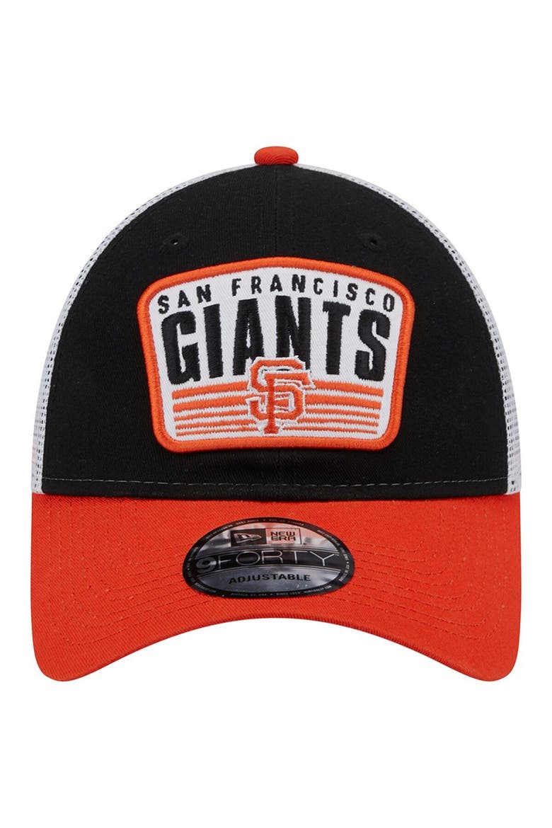 Men's New Era Black San Francisco Giants Two-Tone Patch 9FORTY Snapback Hat, Alternate, color, Black