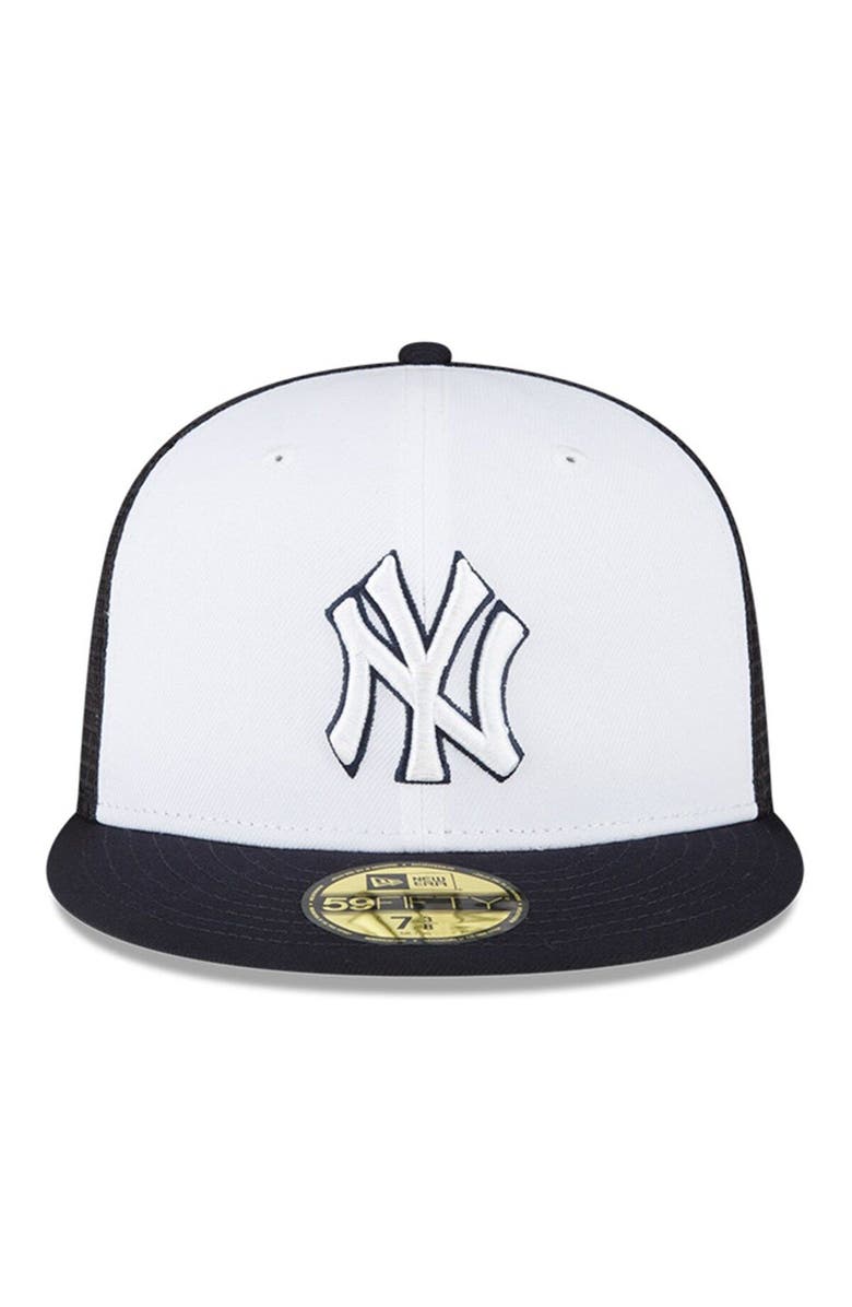 New Era Men's New Era White/Navy New York Yankees 2023 On-Field Batting Practice 59FIFTY Fitted Hat, Alternate, color, White