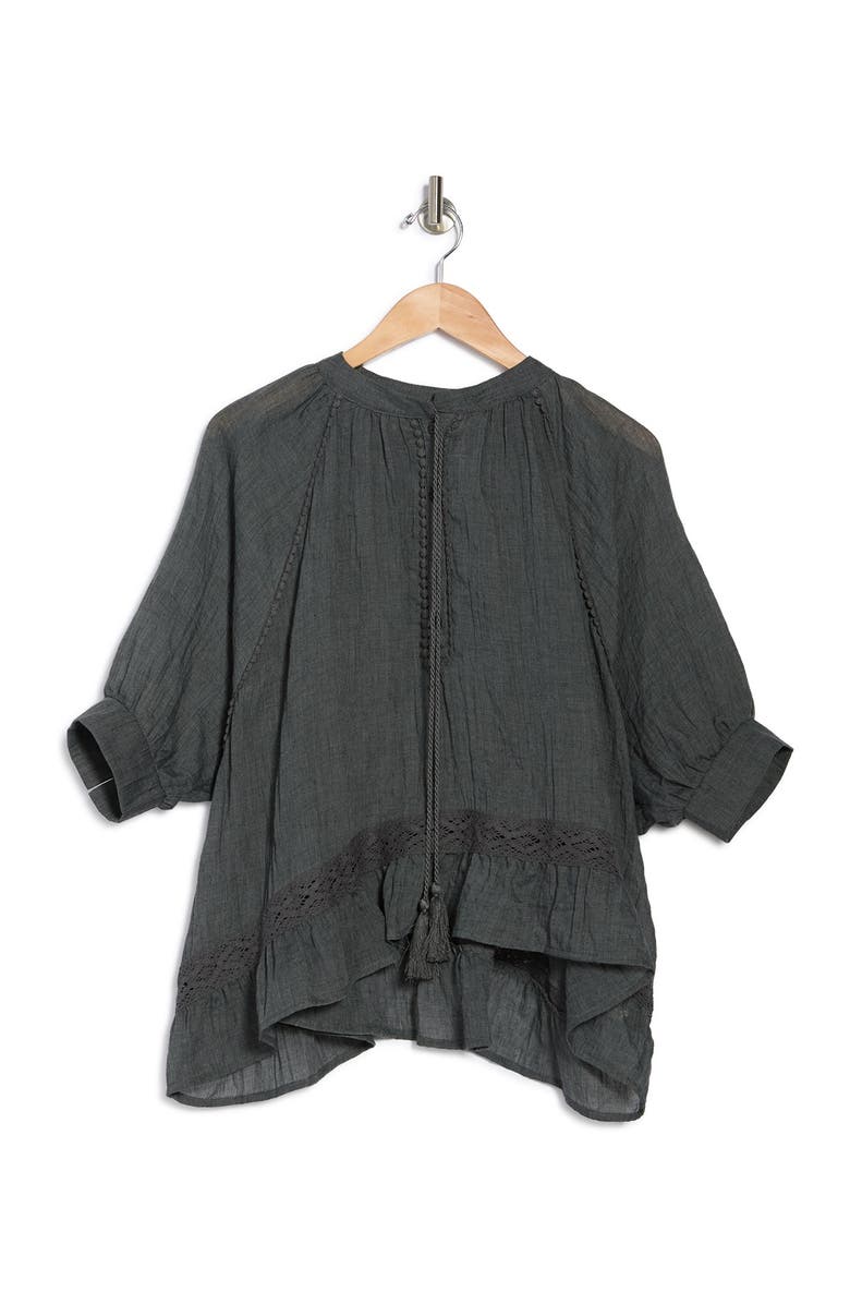 Everleigh Organza-Like Tassel and Crochet Blouse, Alternate, color,