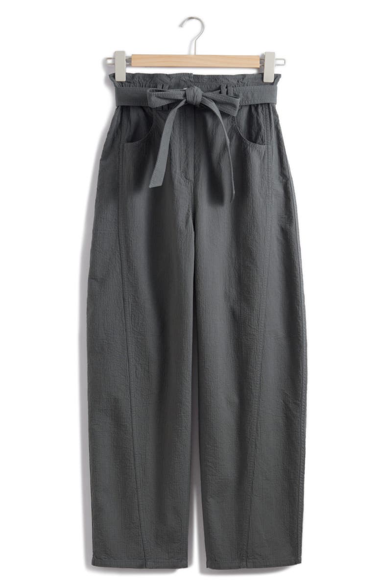 & Other Stories Belted Wide Leg Ankle Pants, Alternate, color,