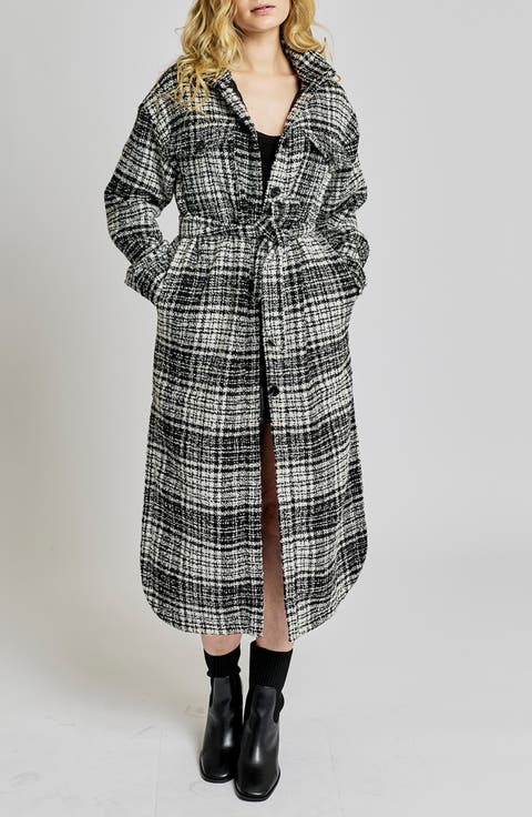 Hayley Plaid Belted Long Coat