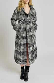 Hayley Plaid Belted Long Coat
