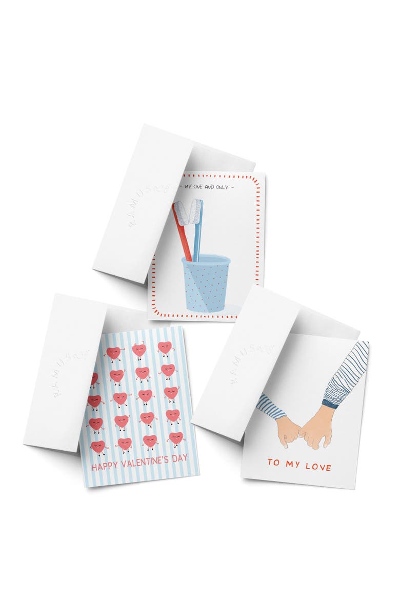Ramus & Co Valentine's Day Friendship Greeting Card Pack Sets, 'To My Love, Hearts Dance, My One and Only', Main, color, Multi-Pack