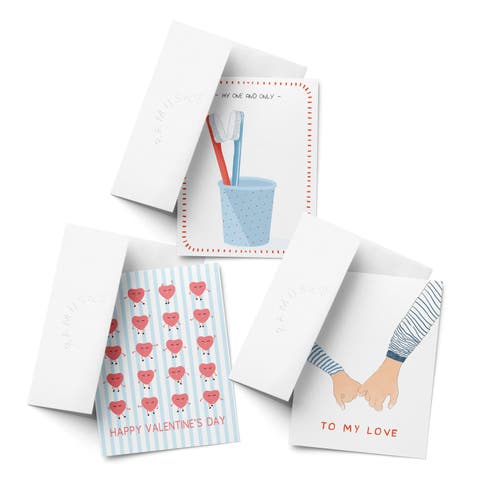 Valentine
s Day Friendship Greeting Card Pack Sets, 
To My Love, Hearts Dance, My One and Only
 (3 ct, Assorted)