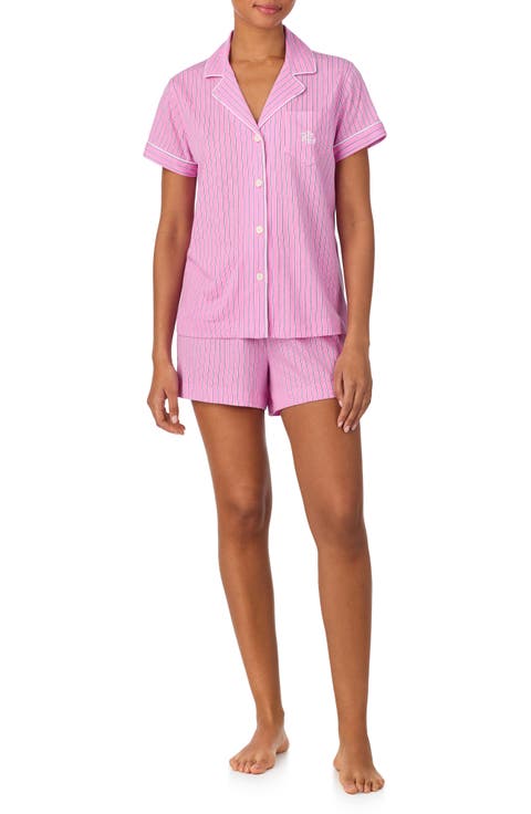 Notch Collar Boxer Short Pajamas