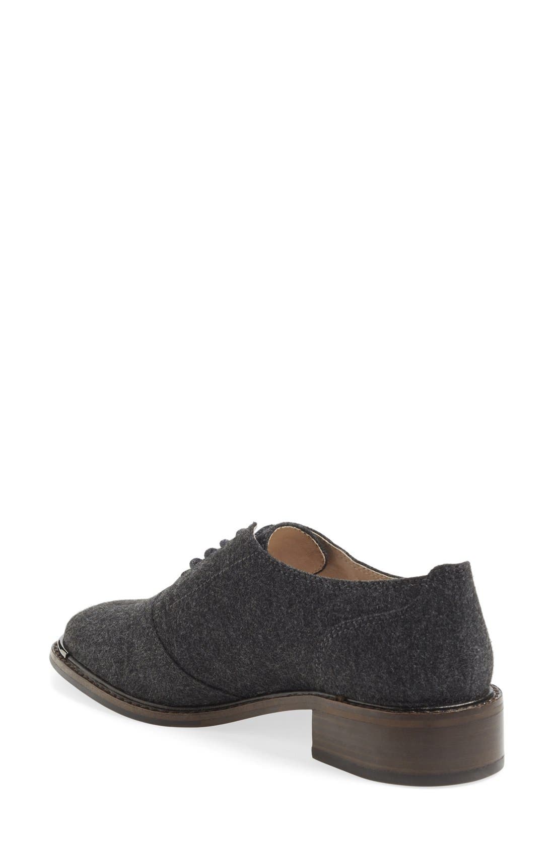 'Franny' Oxford Flat, Alternate, color, DARK GREY FABRIC