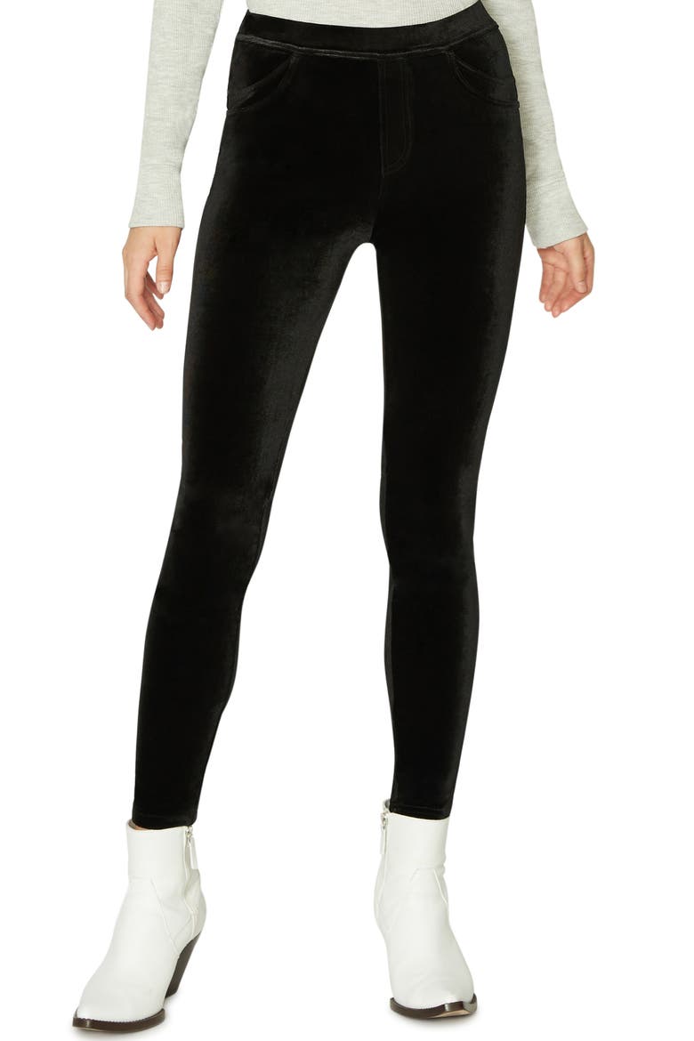 Grease Leggings, Main, color, SOLID BLACK VELVET