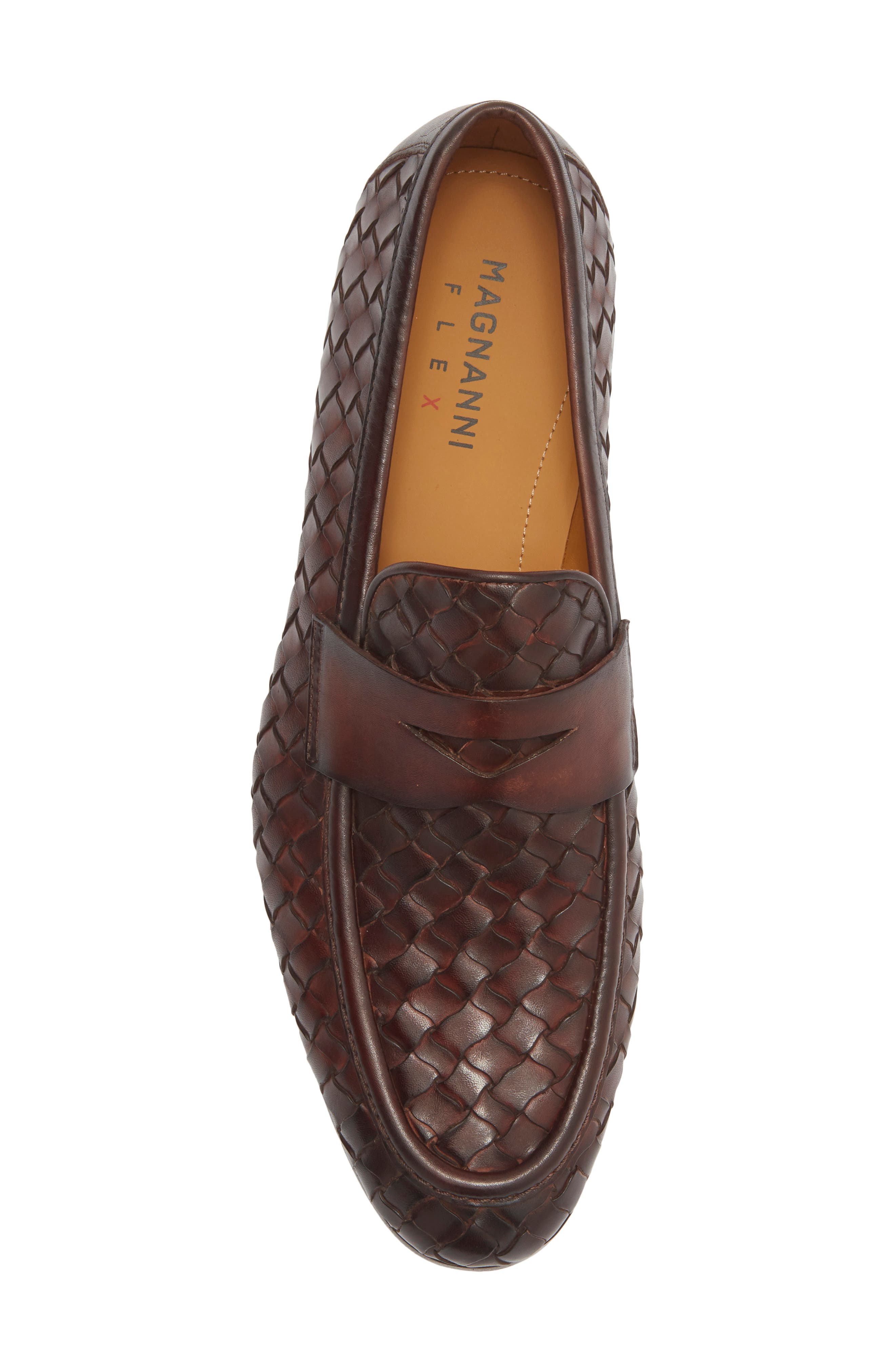 Magnanni Hyde Penny Loafer, Alternate, color, Mid Brown