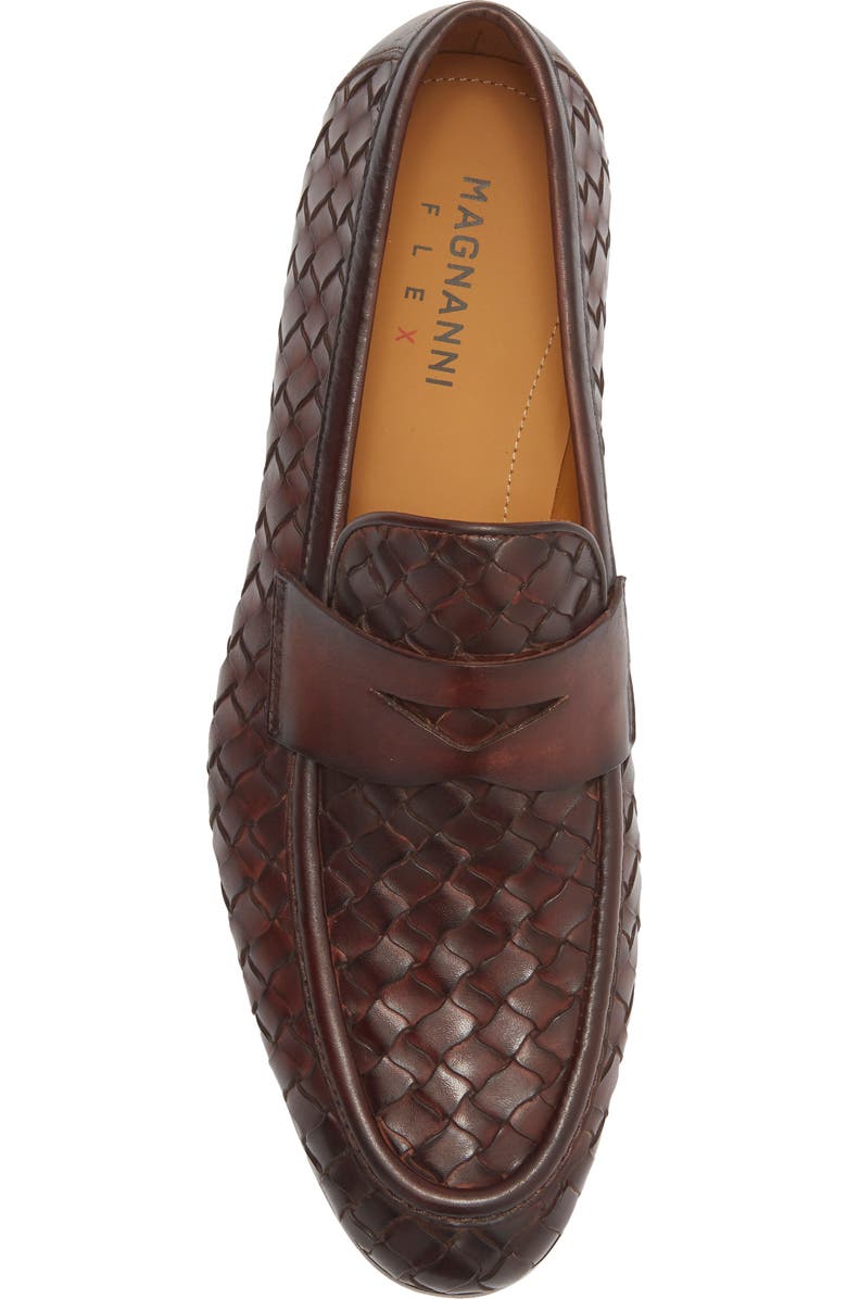 Magnanni Hyde Penny Loafer, Alternate, color, Mid Brown