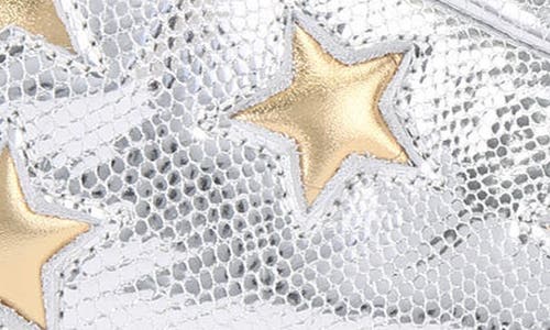 Kurt Geiger Womens Lane Star Snakeskin-embossed Metallic-leather Low-top Trainers Silv