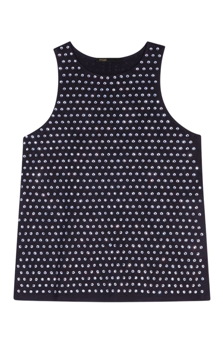 maje Rhinestone tank top, Alternate, color, 