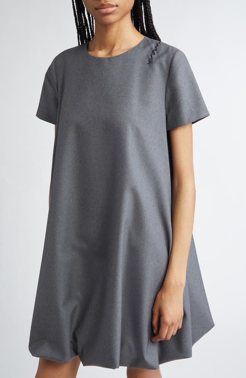 Marni Bubble Hem Virgin Wool Minidress In Graphite/black