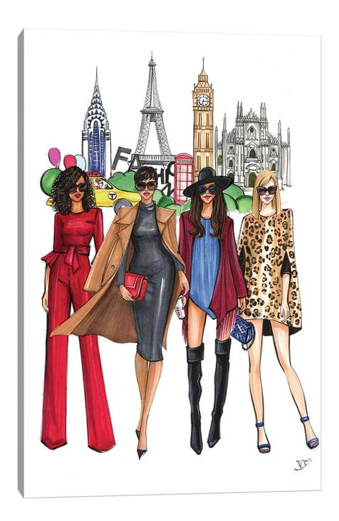 Fashion Week Ladies by Rongrong DeVoe Canvas Wall Art