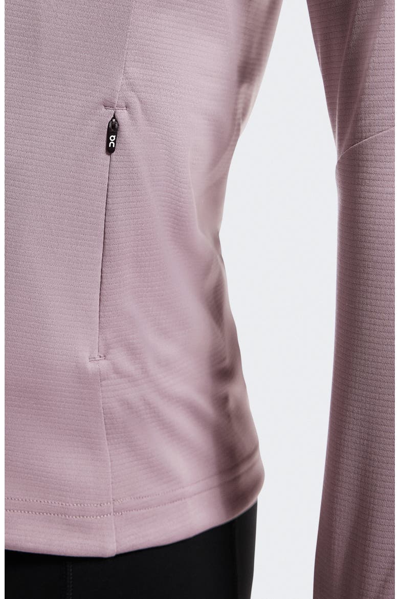 Climate Quarter Zip Running Top, Alternate, color, HERON