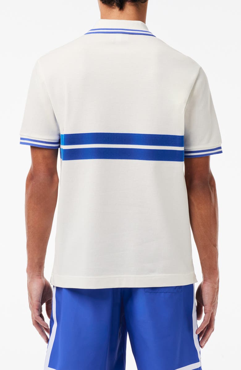 Lacoste Classic Fit Stripe Piqué Knit Polo, Alternate, color, Farine/ Ladigue