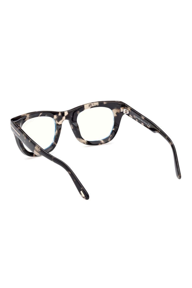 48mm Square Blue Light Blocking Glasses, Alternate, color, BLACK/OTHER